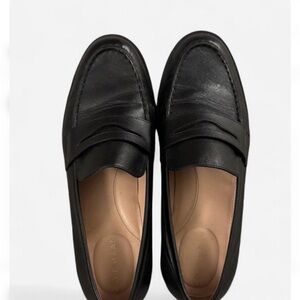 Classic Black Leather Penny Loafers - women’s